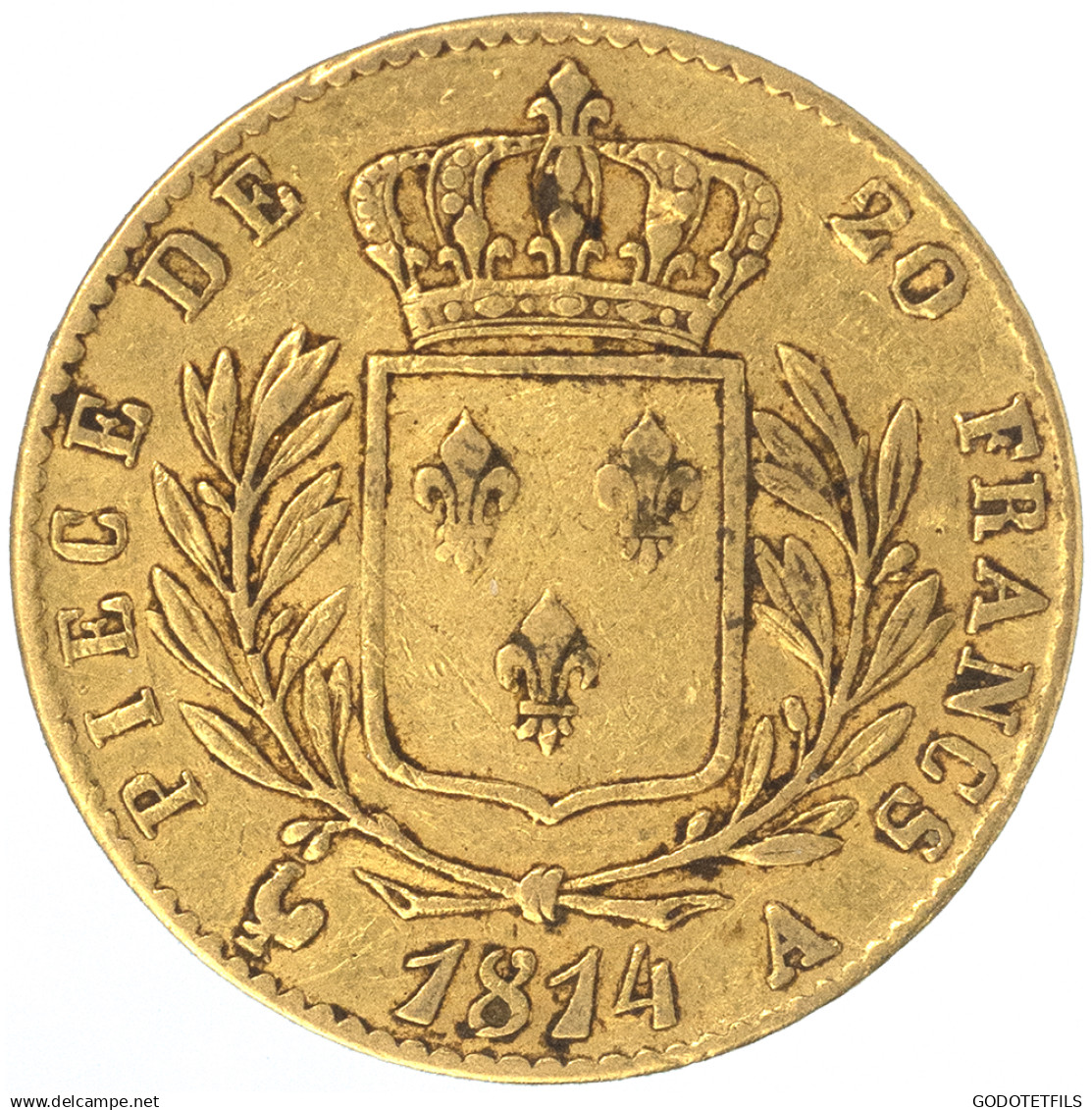 Louis XVIII-20 Francs 1814 Paris - 20 Francs (goud)