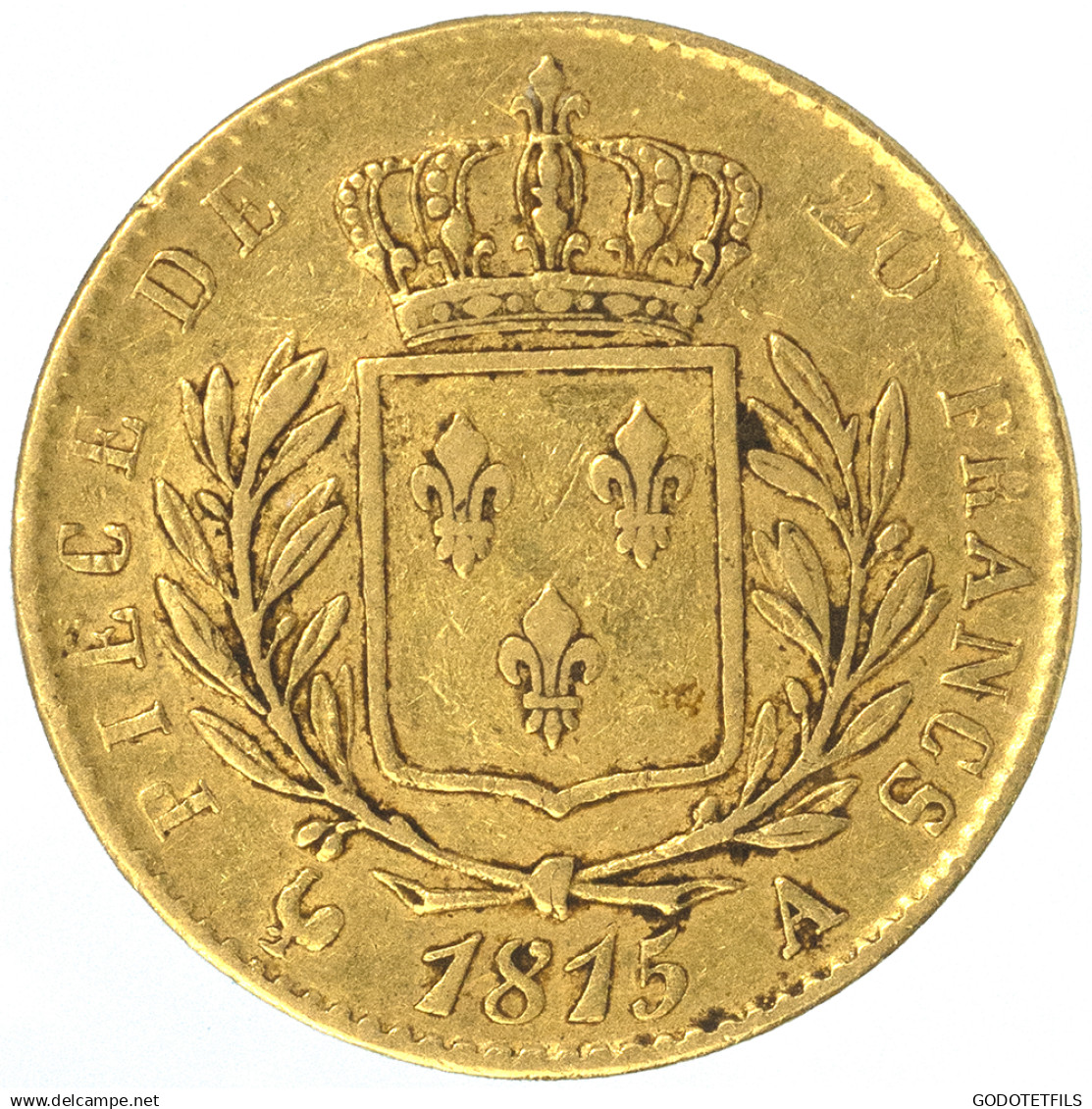 Louis XVIII-20 Francs 1815 Paris - 20 Francs (goud)