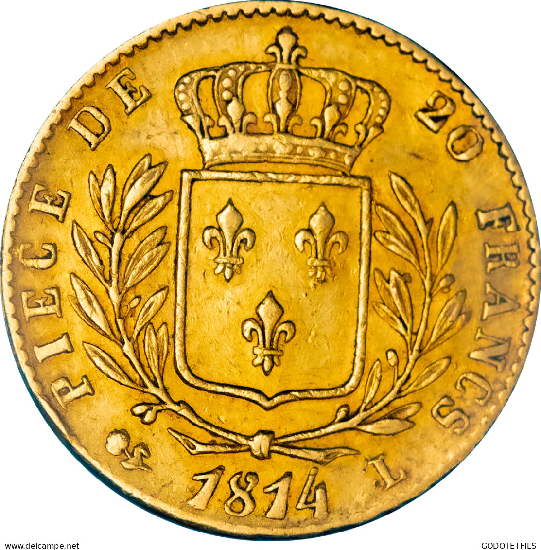 Restauration - 20 Francs Or Louis XVIII 1814 Bayonne - 20 Francs (oro)