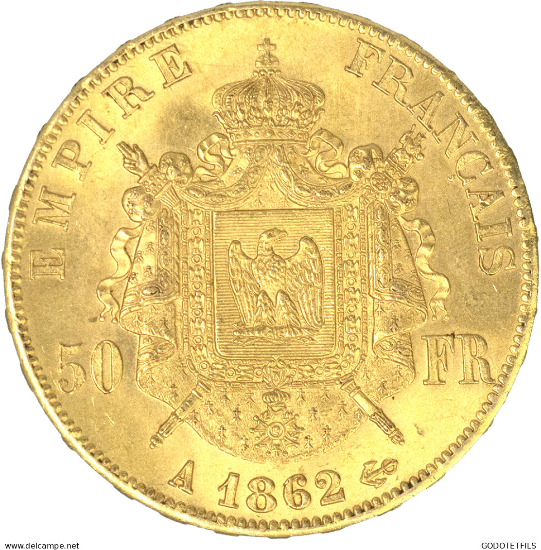 Second-Empire-50 Francs Napoléon III Tête Laurée 1862 Paris - 100 Francs (goud)