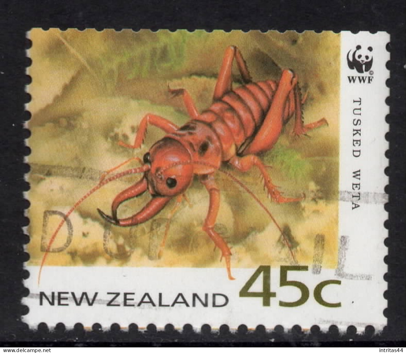 NEW ZEALAND 1993 (WWF) WORLD WILDLIFE FUND  45c  " WETA "  STAMP VFU - Gebruikt