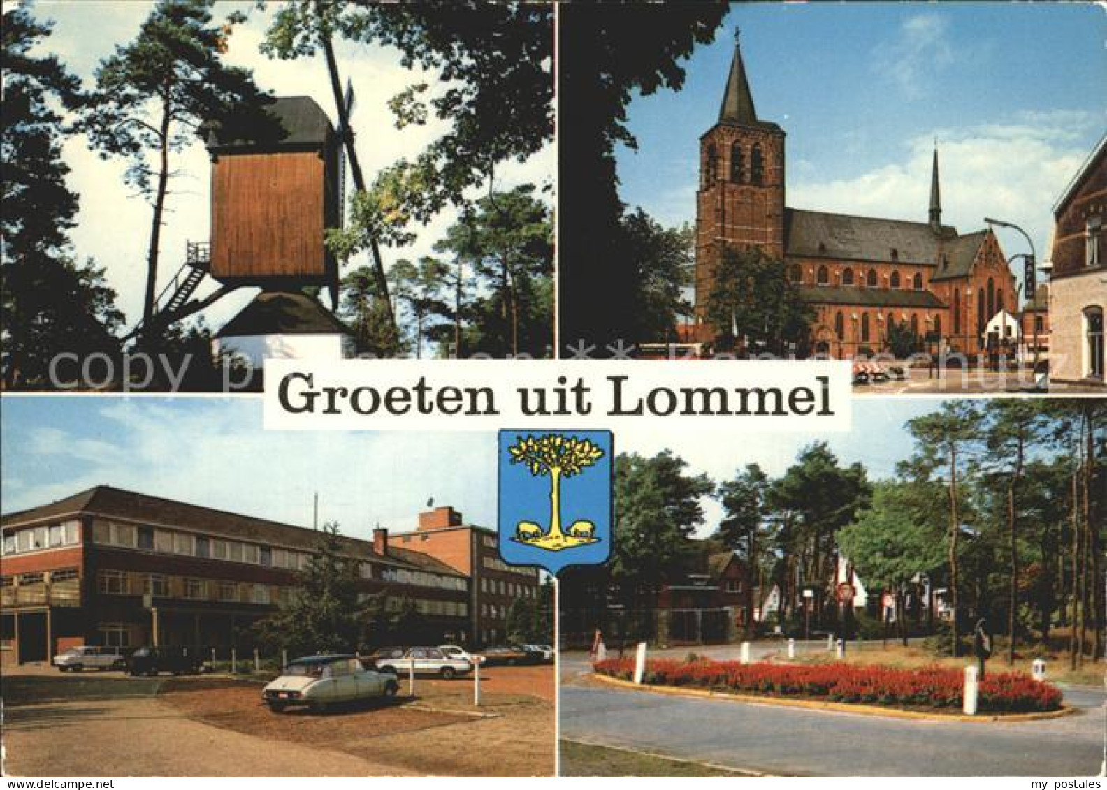 72224384 Lommel Windmuehle Kirche Halle Blumeninsel Lommel - Lommel