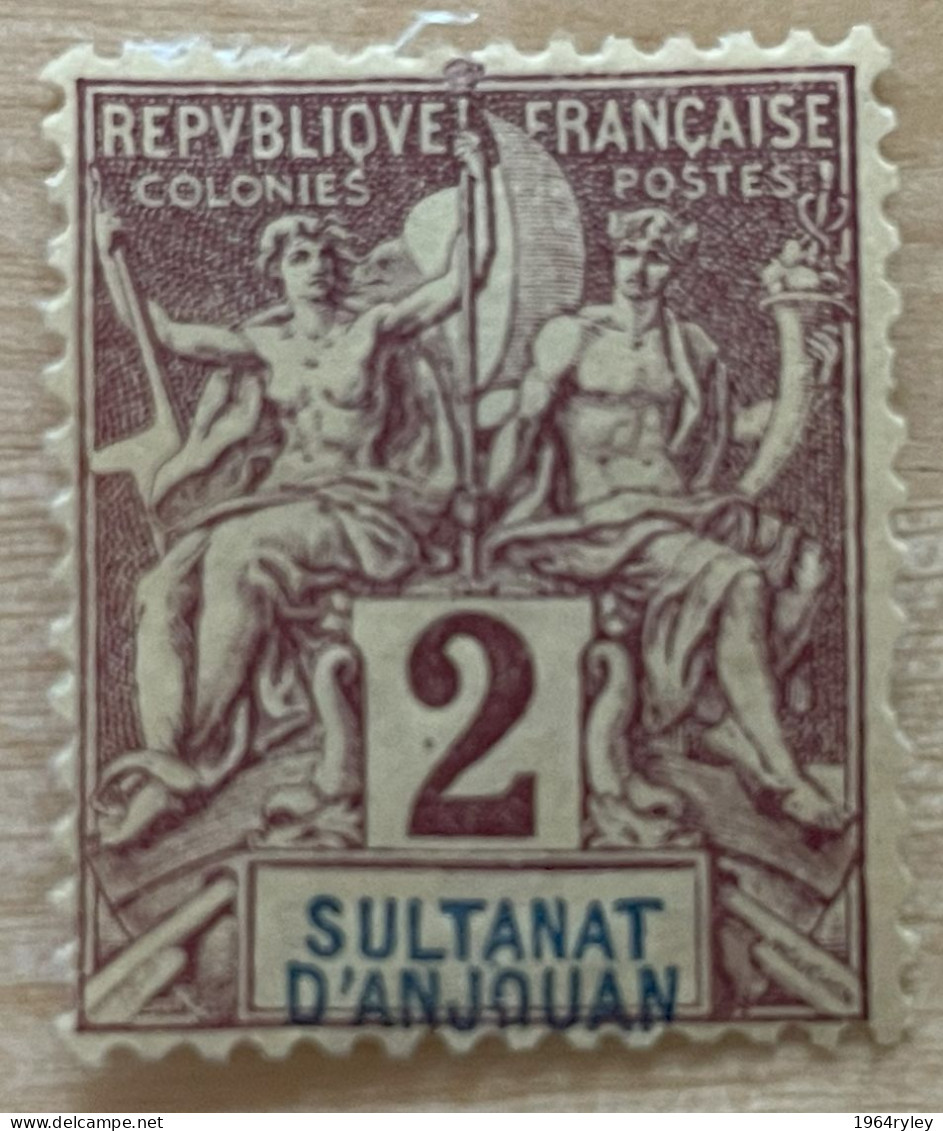 ANJOUAN - MH* - 1892 - # 2 - Unused Stamps