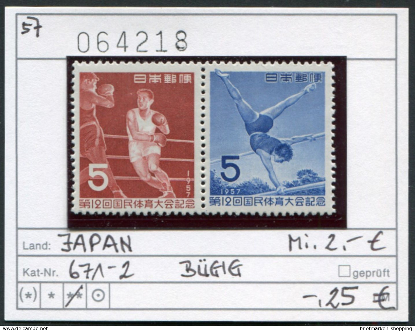 Japan 1957 - Japon 1957 - Nippon 1957 - Michel 671-672 Bügig - ** Mnh Neuf Postfris - Unused Stamps