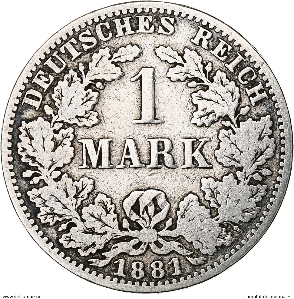 Empire Allemand, Wilhelm I, Mark, 1881, Berlin, Argent, TB+, KM:7 - 1 Mark