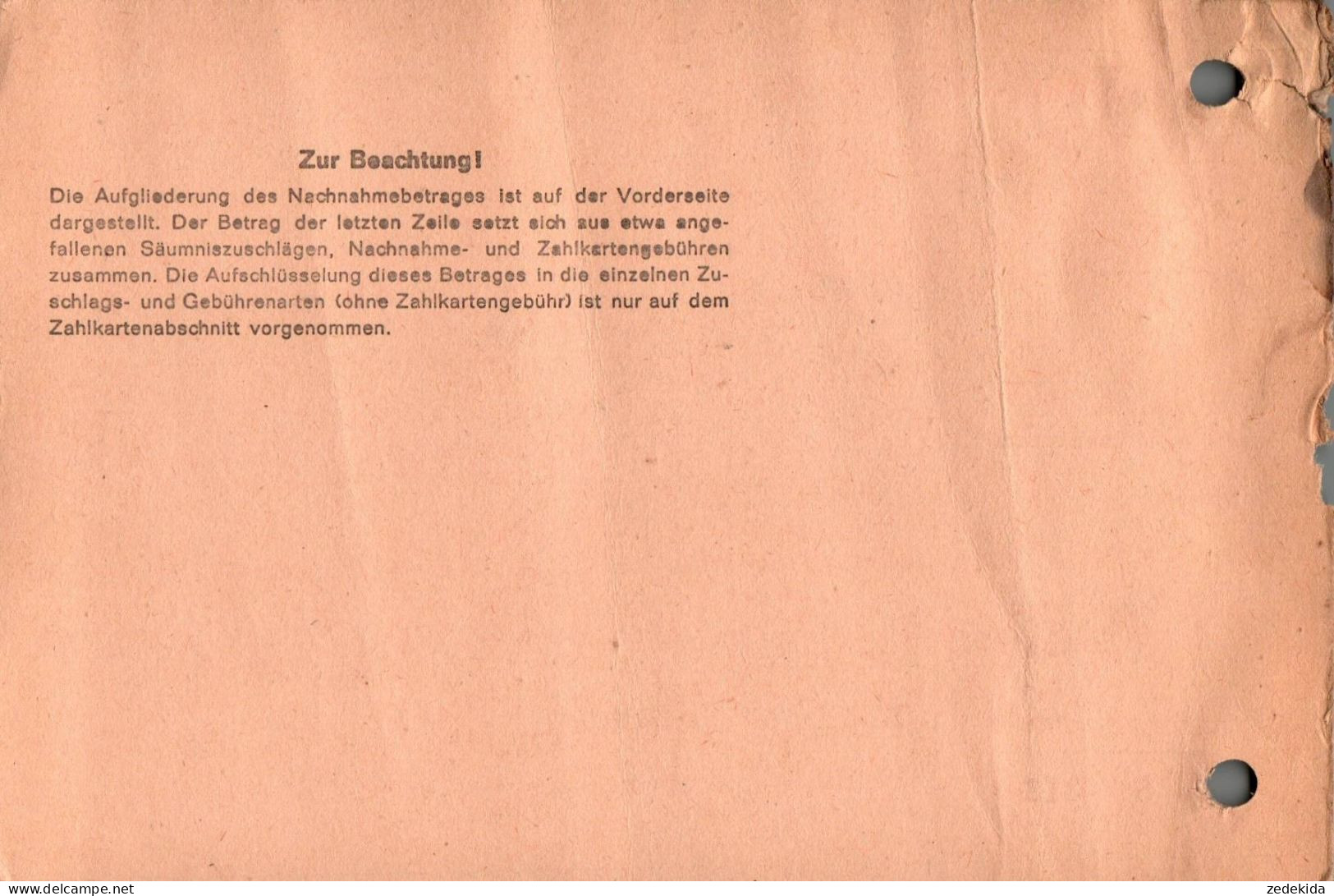 G3238 - Offenburg Nachnahme Finanzamt - Zahlschein Quittung Freistempel Freistempler - Franking Machines (EMA)