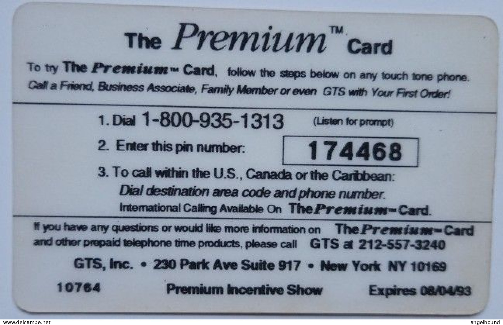 USA GTS 3 Minute Free Prepaid - The Premium Card - GTS