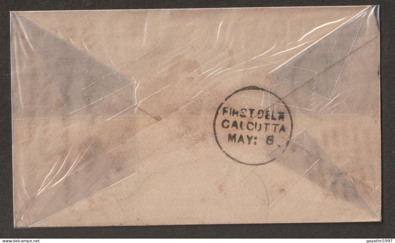 India Queen Victoria Envelope With M Circle Cancellation Number Of Bars 8.Cover From Madras To Calcutta (a172) - Briefe