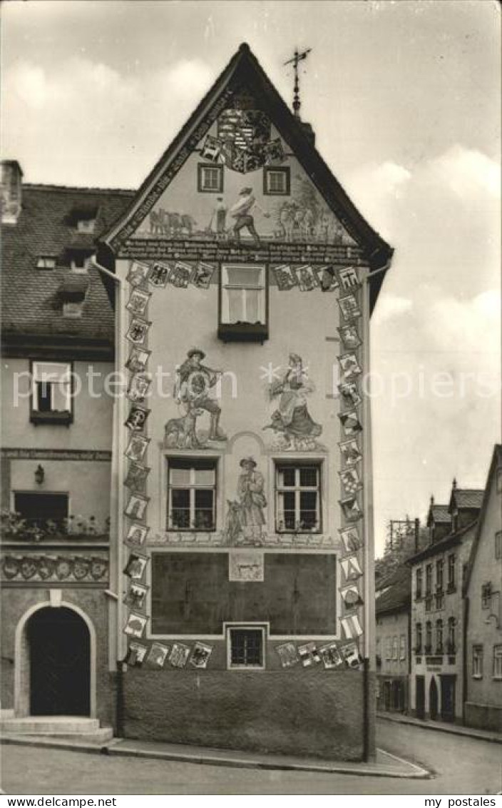 72185315 Ziegenrueck Saale Rathaus-Giebel Wandmalerei Ziegenrueck - Ziegenrück