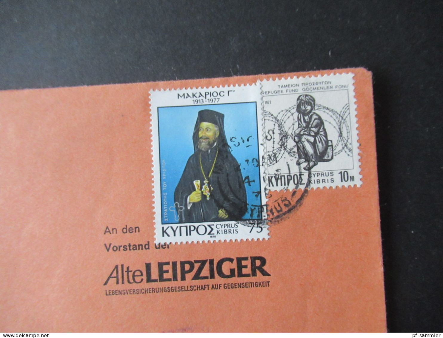 Zypern 1978 Luftpost Nicosia - Oberursel Ts. An Den Vorstand Der Alte Leipziger / Abs. Vermerk Dr. Med. G. Marangos - Storia Postale
