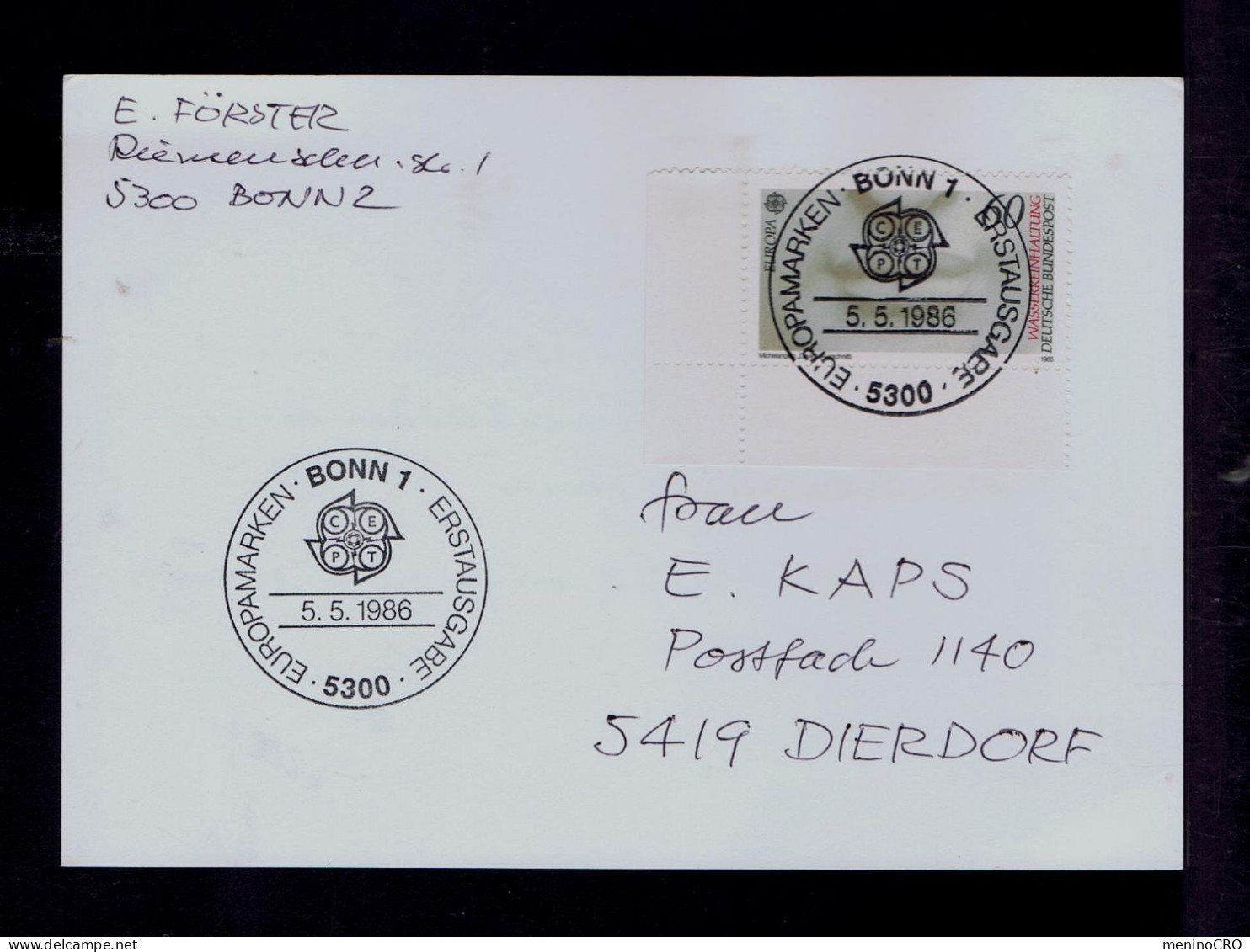 Gc8276 GERMANY "CEPT 1986" Europe Carton Mailed - 1986