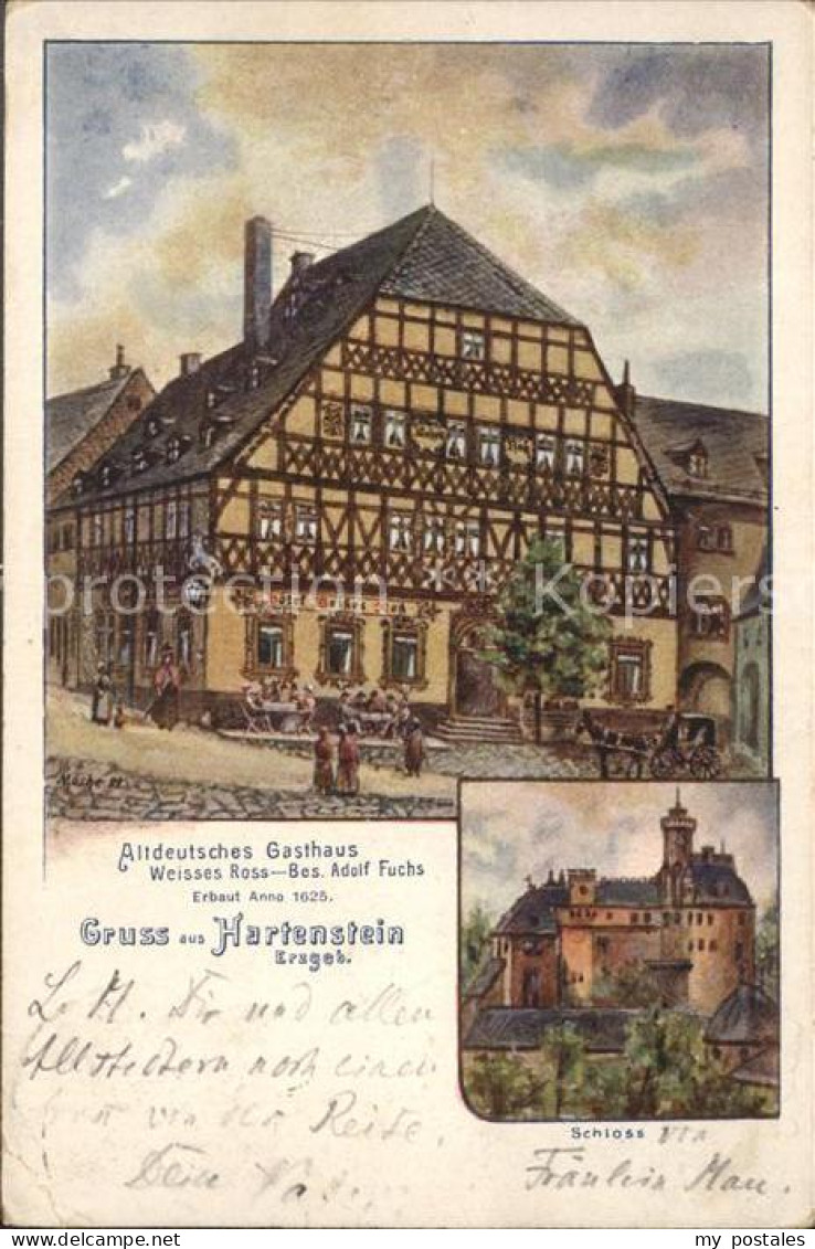 42209795 Hartenstein Zwickau Gasthaus Weisses Ross Adolf Fuchs Schloss Hartenste - Hartenstein