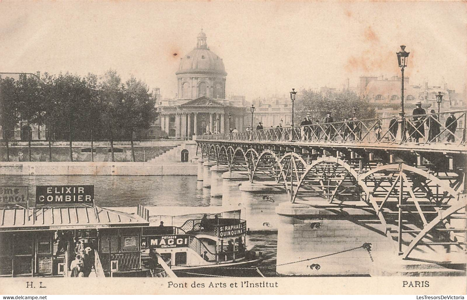 FRANCE - Paris - Pont Des Arts Et Institut - Elixir Colombier - Carte Postale Ancienne - Bridges