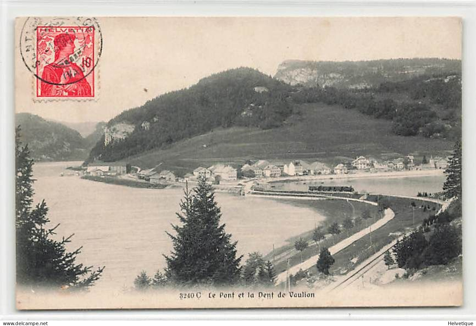 Le Pont Vallée De Joux Dent De Vaulion Avec Le Train Bahn 1912 - Lago Di Joux