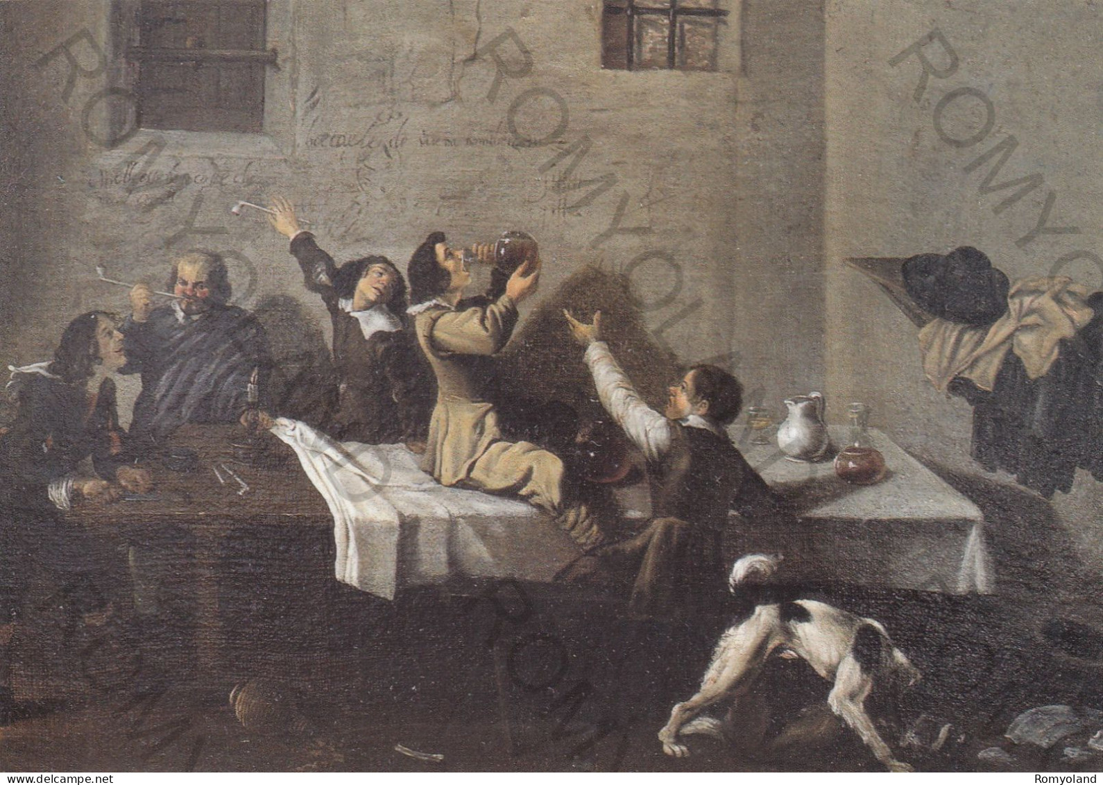 CARTOLINA  ROMA,LAZIO-JAN MIEL-SCENA IN UNA TAVERNA-COLLEZIONE PEDICONI DELLA QUADRERIA DAL POZZO-NON VIAGGIATA - Musea