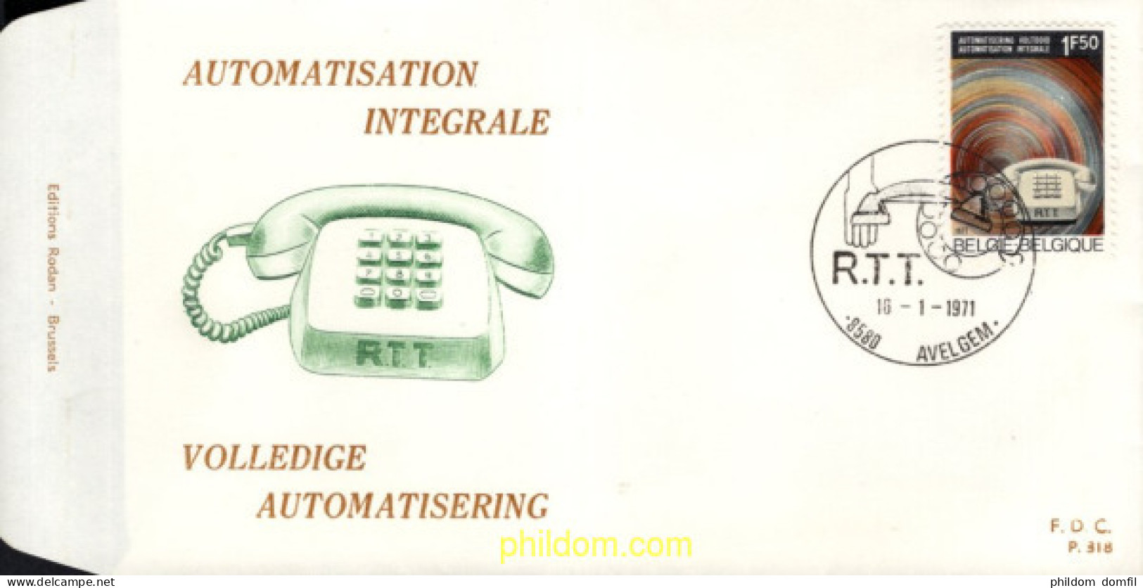 721203 MNH BELGICA 1971 AUTOMATIZACION INTEGRAL DE LA RED TELEFONICA BELGA - Altri & Non Classificati