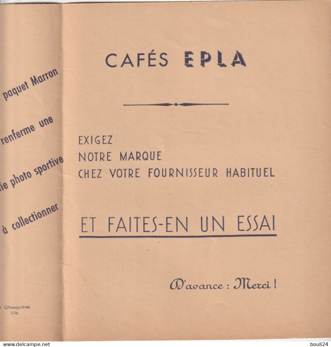 PROTEGE CAHIER ANCIEN CAFES EPLA   ETS LEFEBVRE 2 RUE PAUL PERIN ARRAS     VOIR VERSO - Protège-cahiers