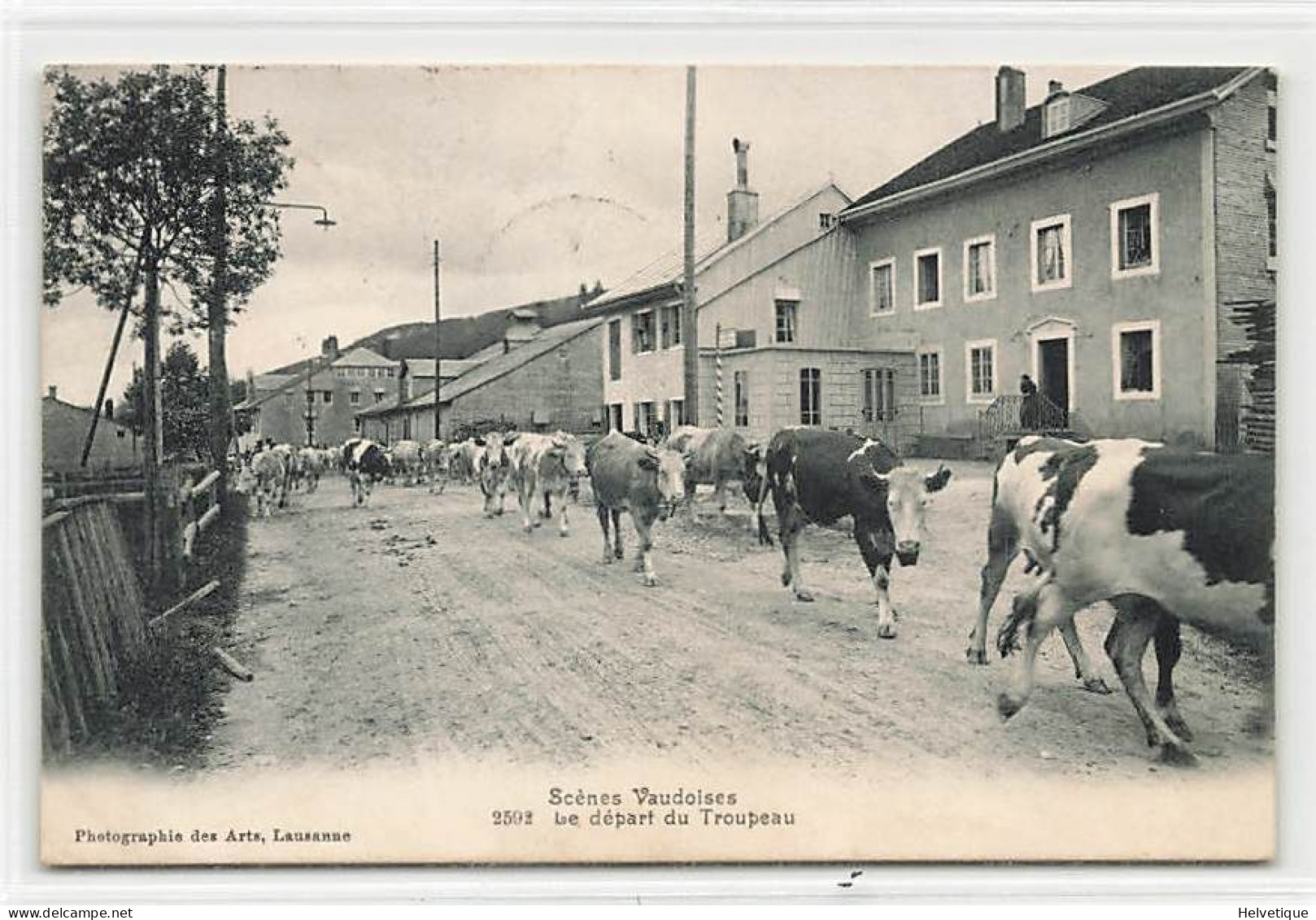 Le Départ Du Troupeau Chez Meylan Vallée De Joux 1907 - Lago De Joux