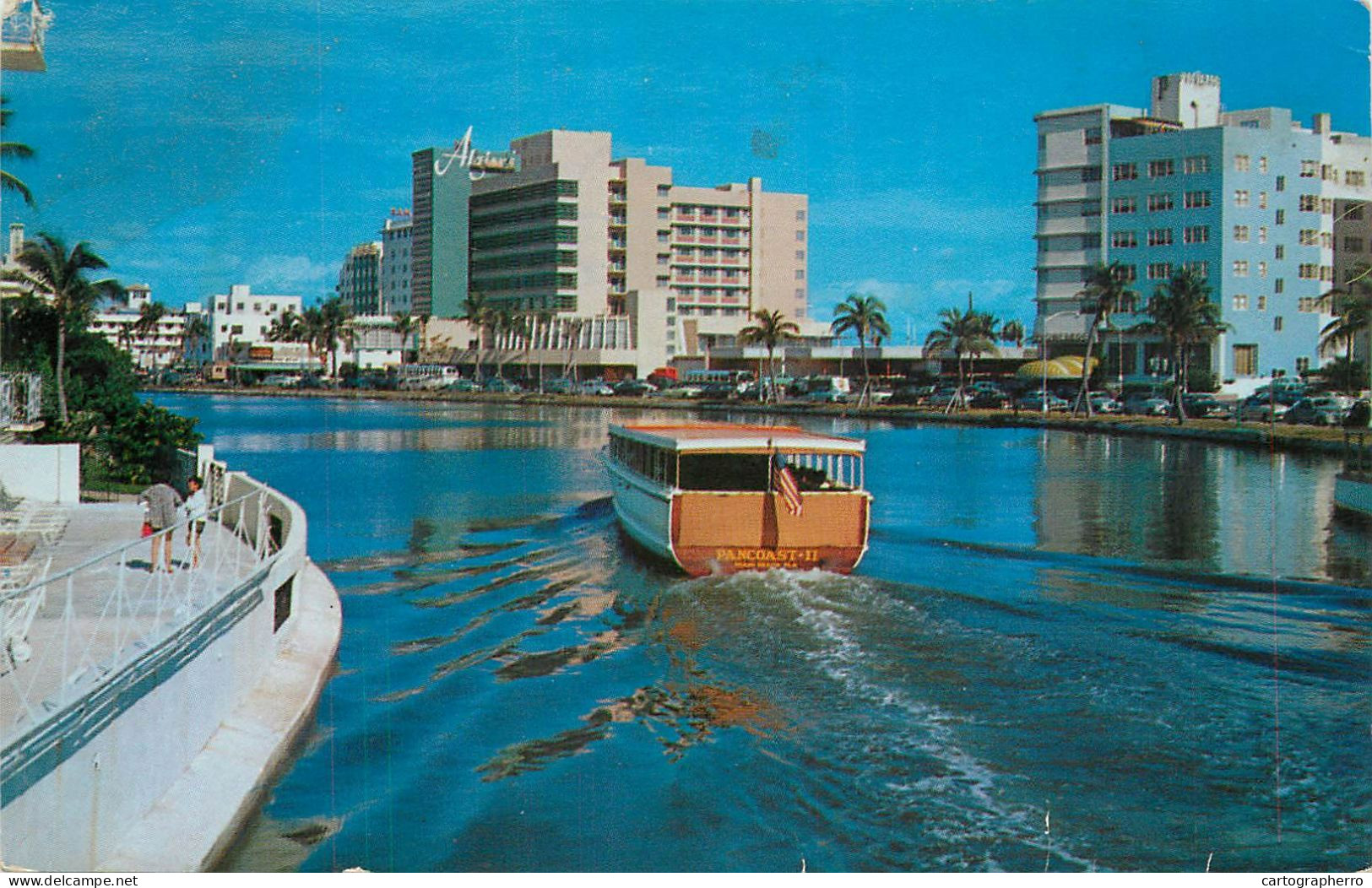 USA Miami Beach FL View Over Lake Pancoast With Algiers & Promenade Hotels - Miami Beach