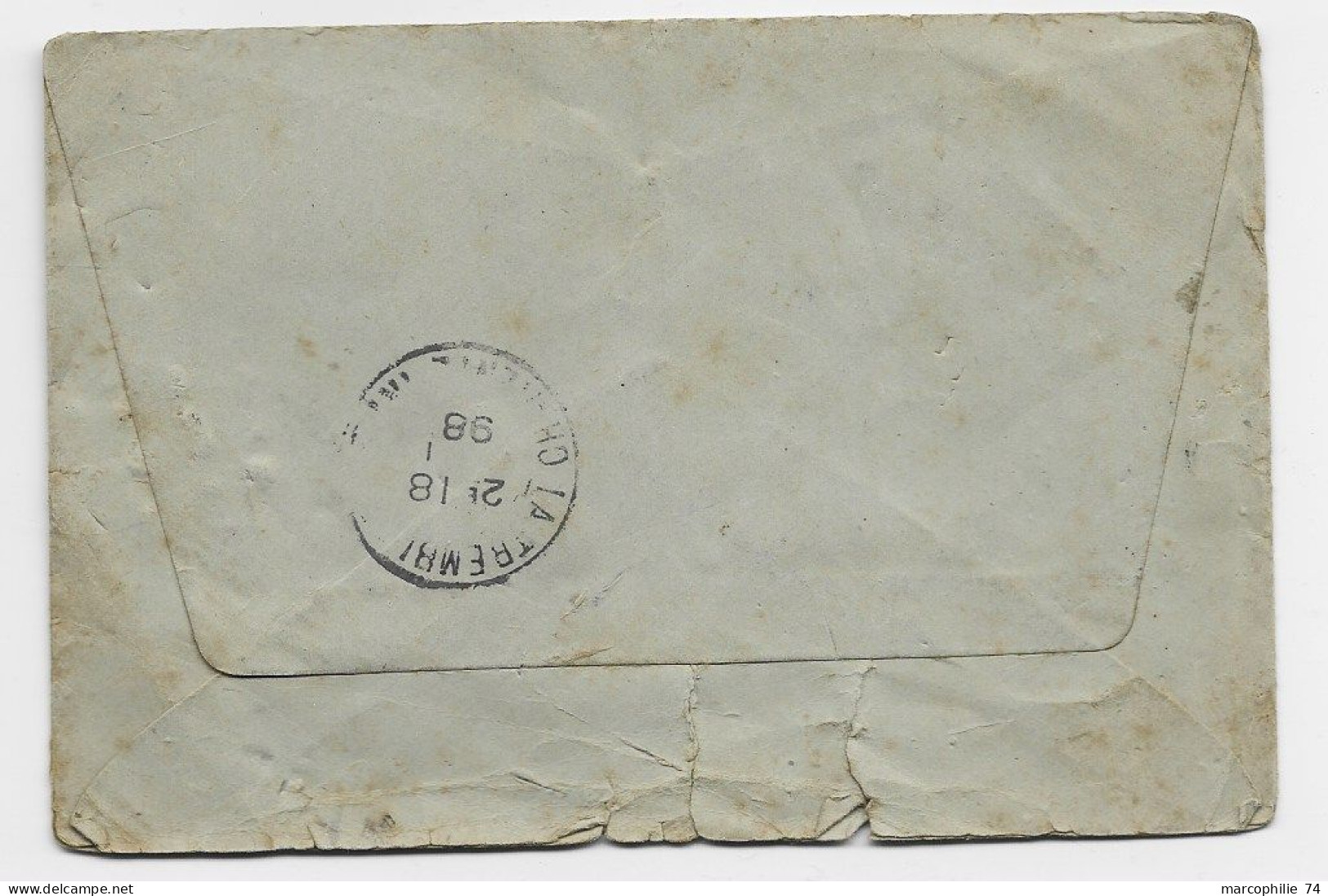 OCEANIE 25C GROUPE DEFECTUEUX LETTRE COVER PAPEETE 21 MARS 1898 TAHITI B/TB - Brieven En Documenten