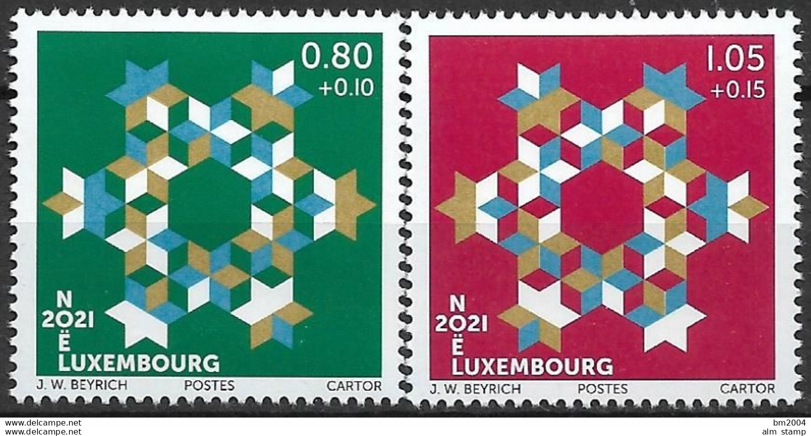 2021 Luxemburg Mi. 2288-9**MNH  Weihnachten - Ungebraucht