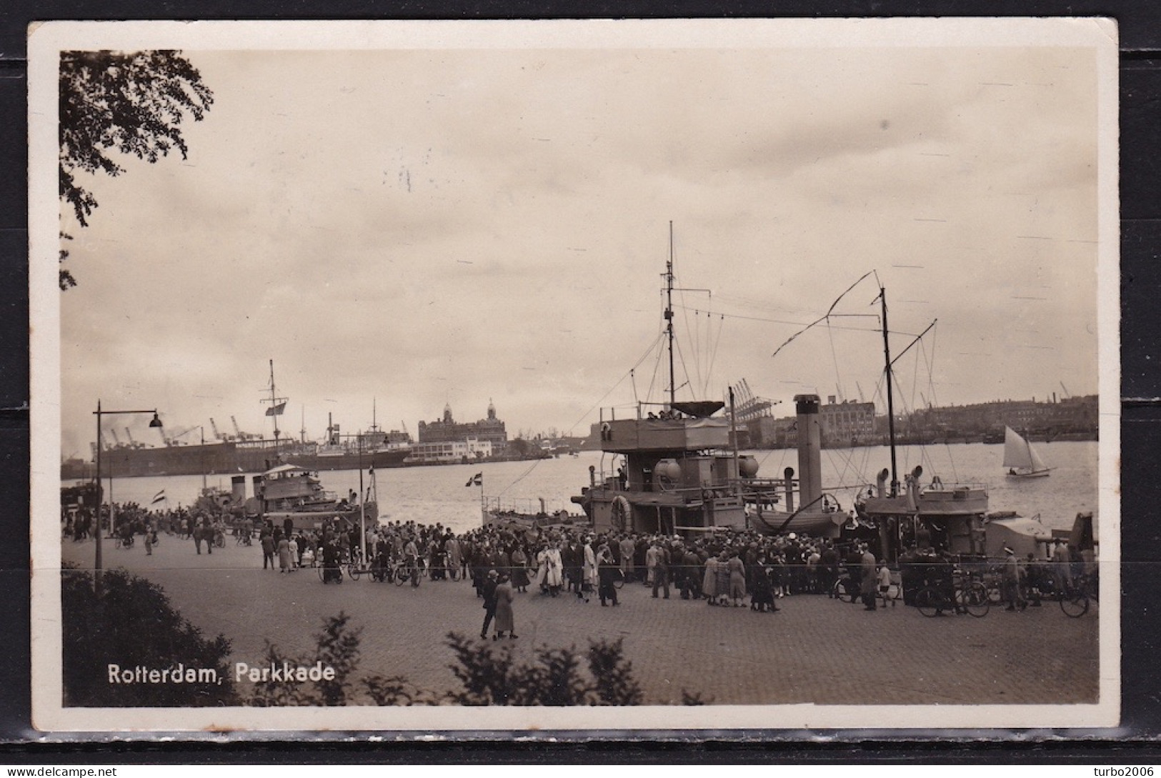 1939 Rotterdam Parkkade Met Marineschepen En Rijnhaven / Holland-Amerikalijn Aan De Overzijde Z/W Naar Ginneken - Rotterdam