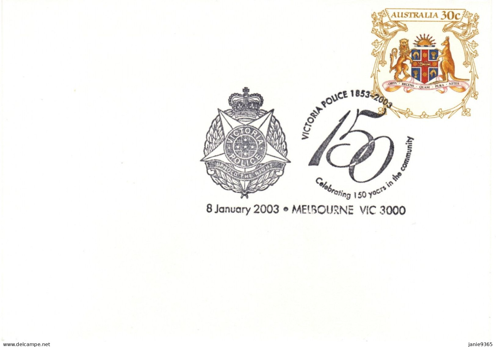 Australia 2003 Victoria Police 150th Anniversary, Souvenir Cover - Briefe U. Dokumente