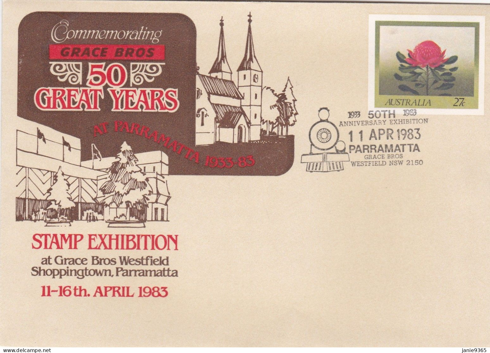 Australia PM 1031 1983 50th Anniversary Exhibition Parramatta Grace Bros Westfield, Souvenir Cover - Storia Postale