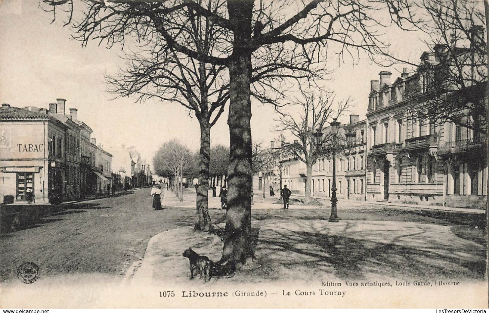 FRANCE - Libourne (Gironde) - Le Cours Tourny - Chien - Animé - Carte Postale Ancienne - Libourne