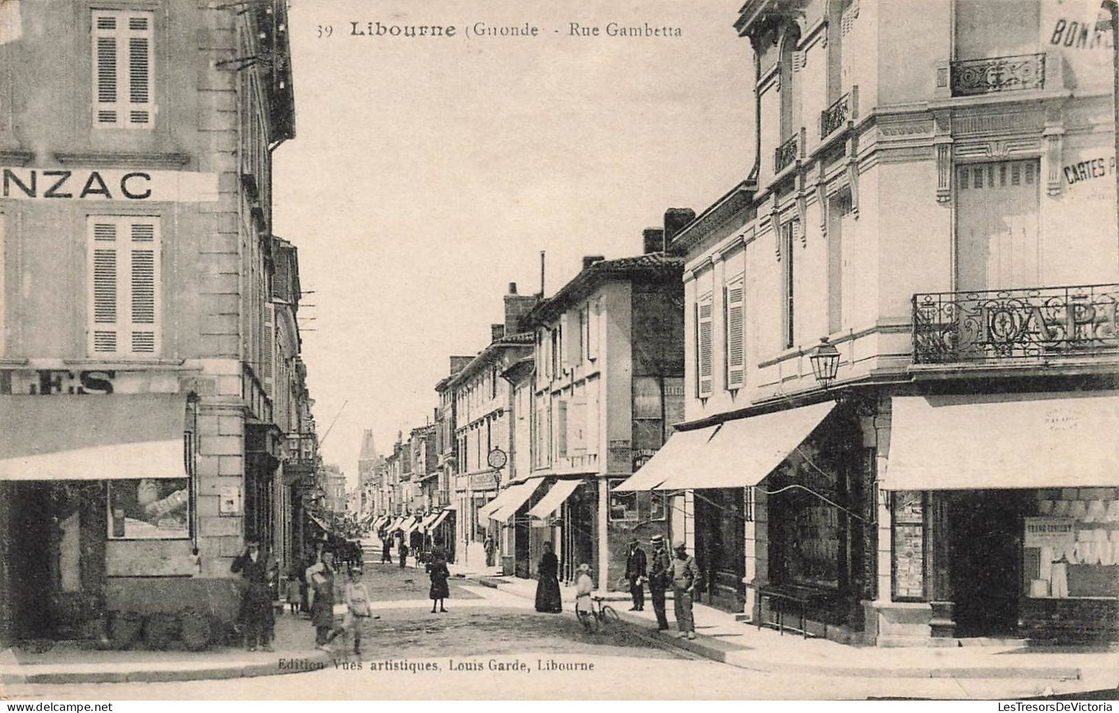 FRANCE - Libourne (Gironde) - Rue Gambetta - Animé - Carte Postale Ancienne - Libourne