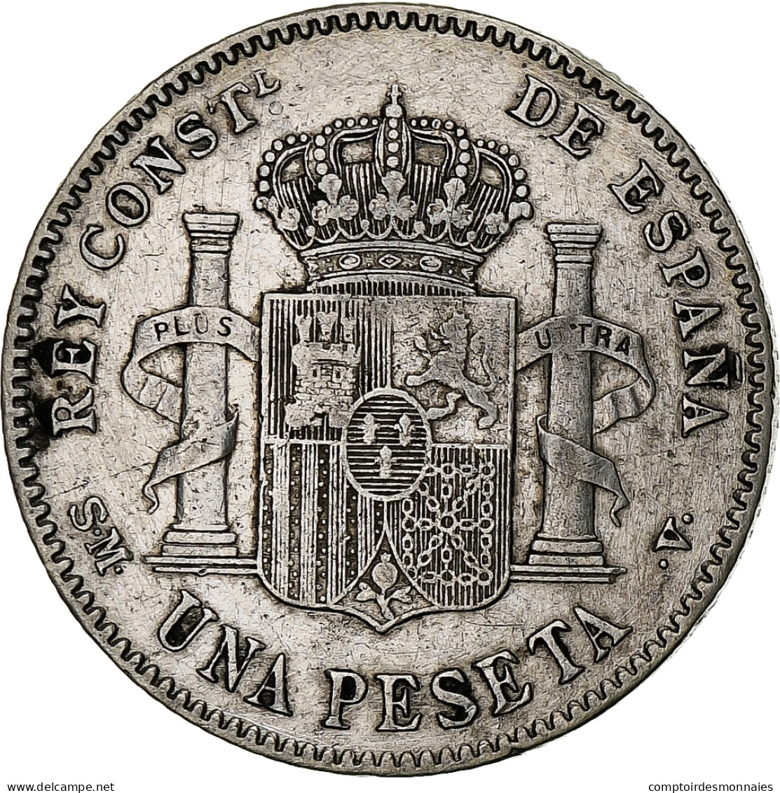 Espagne, Alfonso XIII, Peseta, 1900, Valencia, Argent, TTB, KM:706 - Erstausgaben