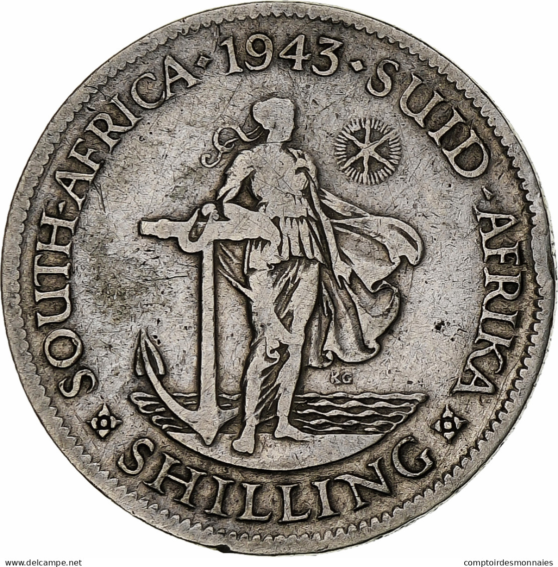 Afrique Du Sud, Georges VI, 1 Shilling 1943, KM 28 - South Africa