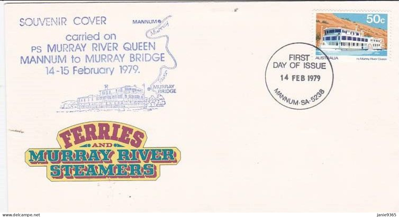 Australia PMF 100 1979 Souvenir Cover Carried On Ps Murray River Queen - Cartas & Documentos