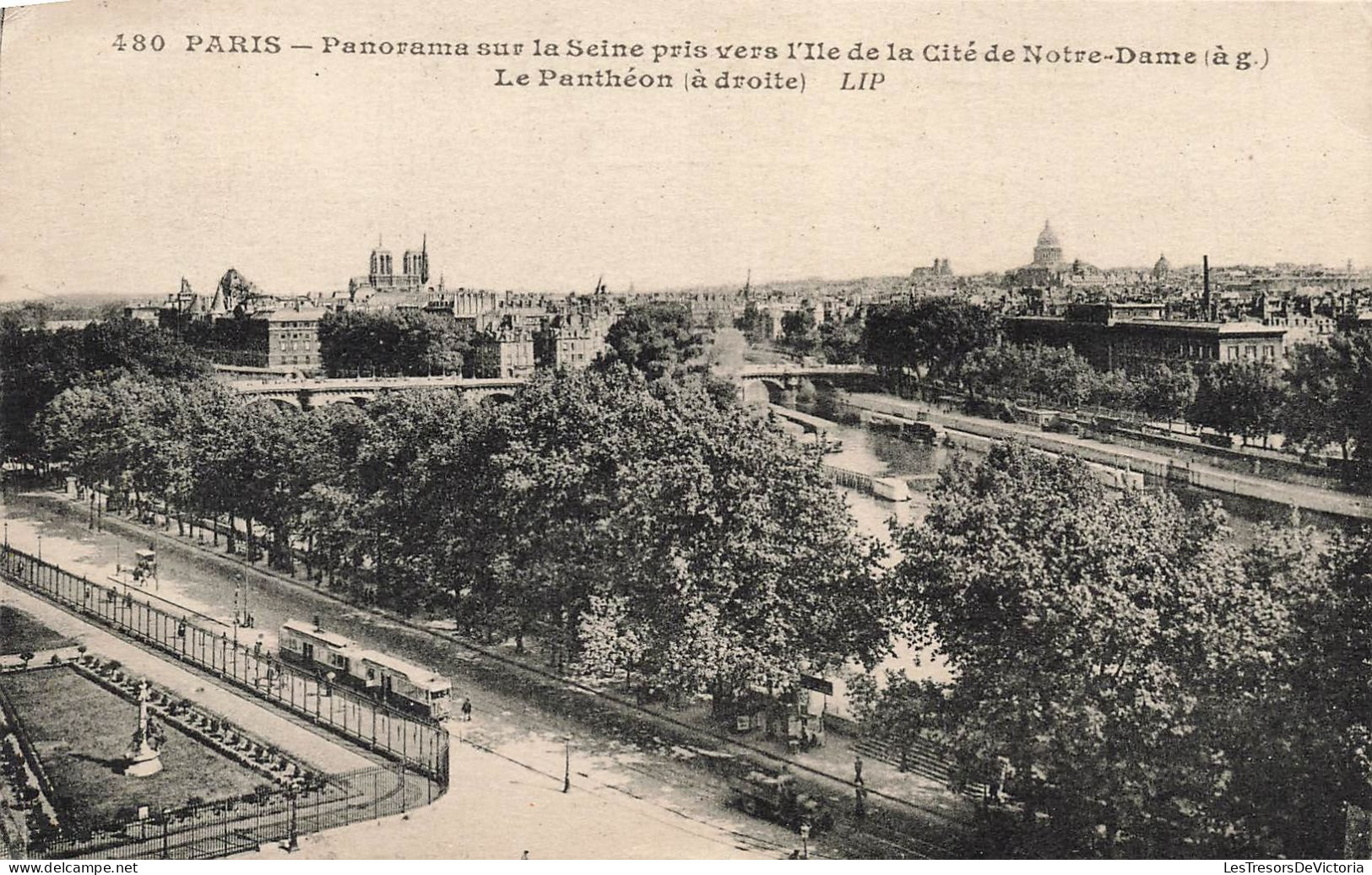 FRANCE - Paris - Panorama Sur La Seine Pris Vers L'Ile De La Cité De Notre Dame Et Le Panthéon - Carte Postale Ancienne - Panthéon