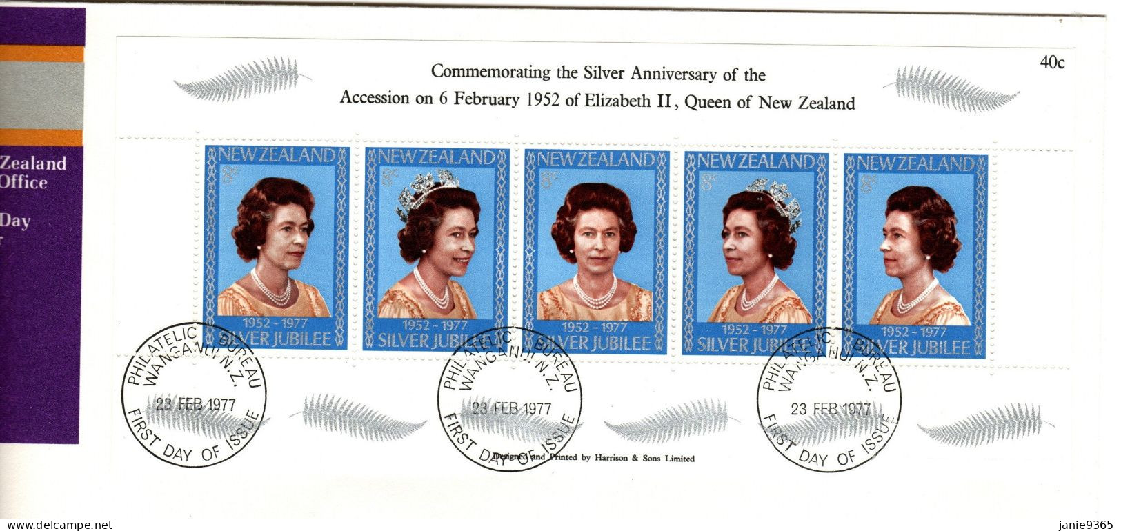 New Zealand 1977 Coronation Silver Jubilee MS  First Day Cover - FDC