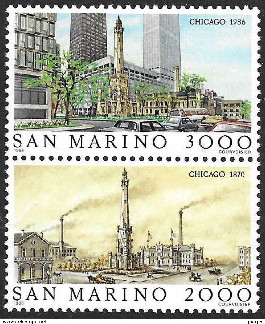 SAN MARINO - 1986 - CHICAGO - SERIE 2 VALORI -  NUOVA MNH** ( YVERT 1136\7- MICHEL 1341\2 - SS 1180\1) - Neufs