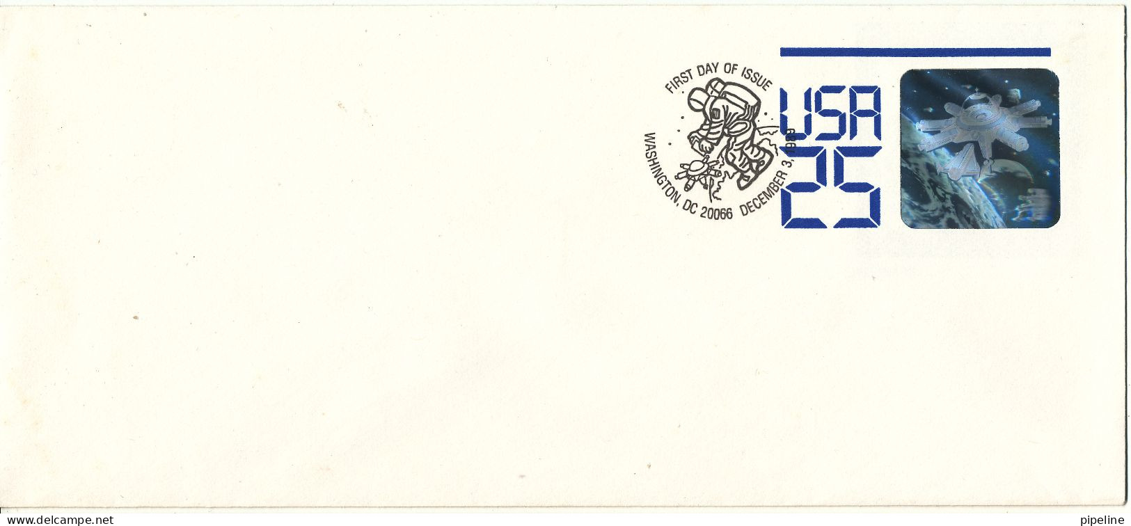 USA FDC 3-12-1989 Postal Stationery Cover 25c. With Hologram - 1981-1990