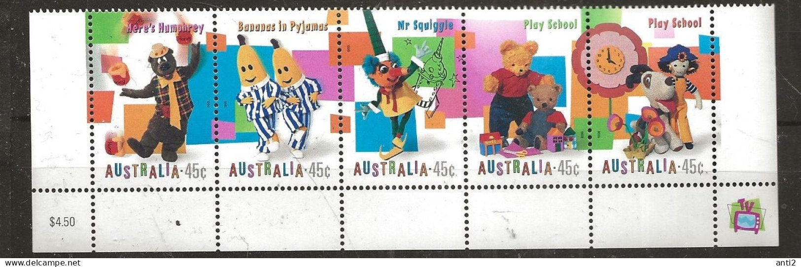 Australia 1999 Popular TV Shows For Children MI 1814-1818 In Strip MNH(**) - Ungebraucht