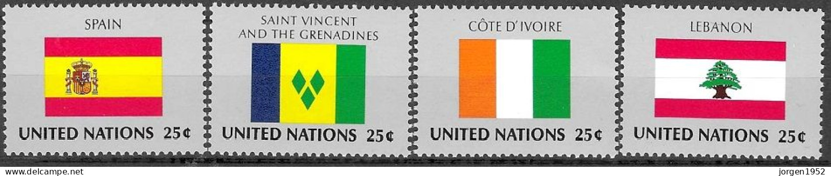 UNITED NATIONS # NEW YORK FROM 1988 STAMPWORLD 553-56** - New York/Geneva/Vienna Joint Issues
