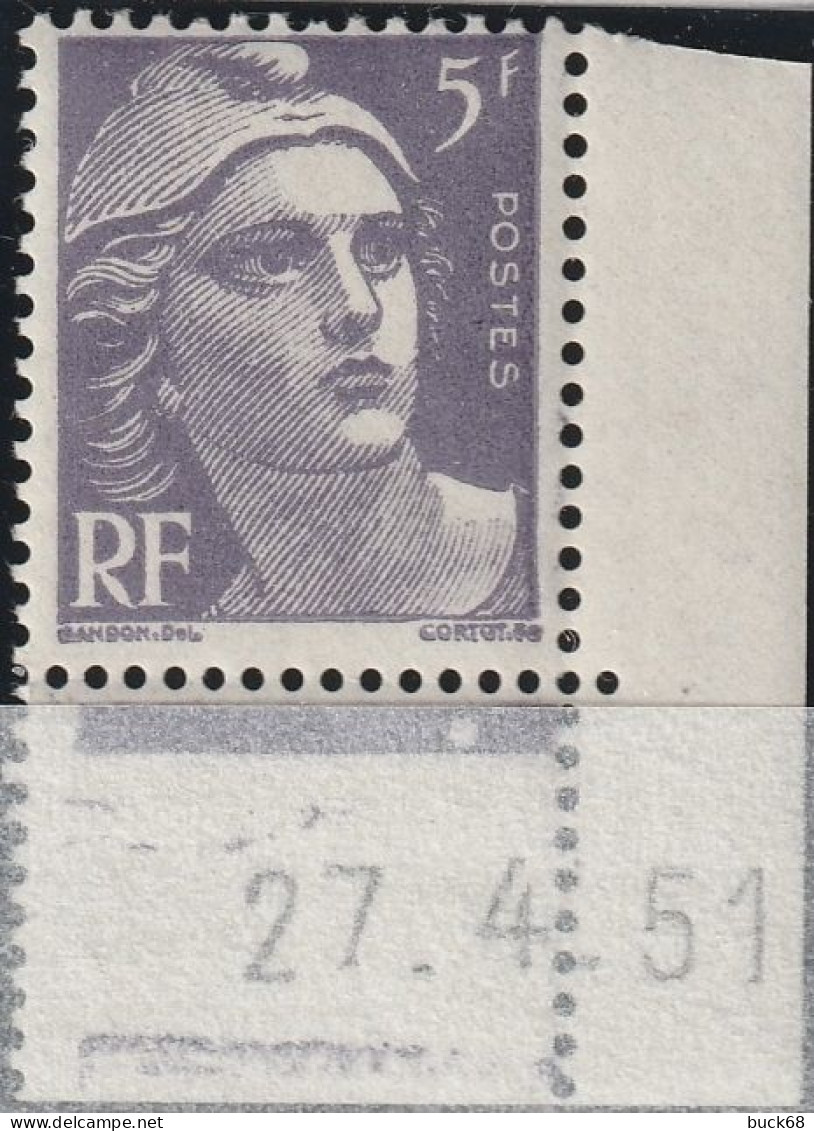FRANCE  883 ** MNH Type Marianne De Gandon Coin Daté Du 27.4.51 Avril 1951 - 1950-1959