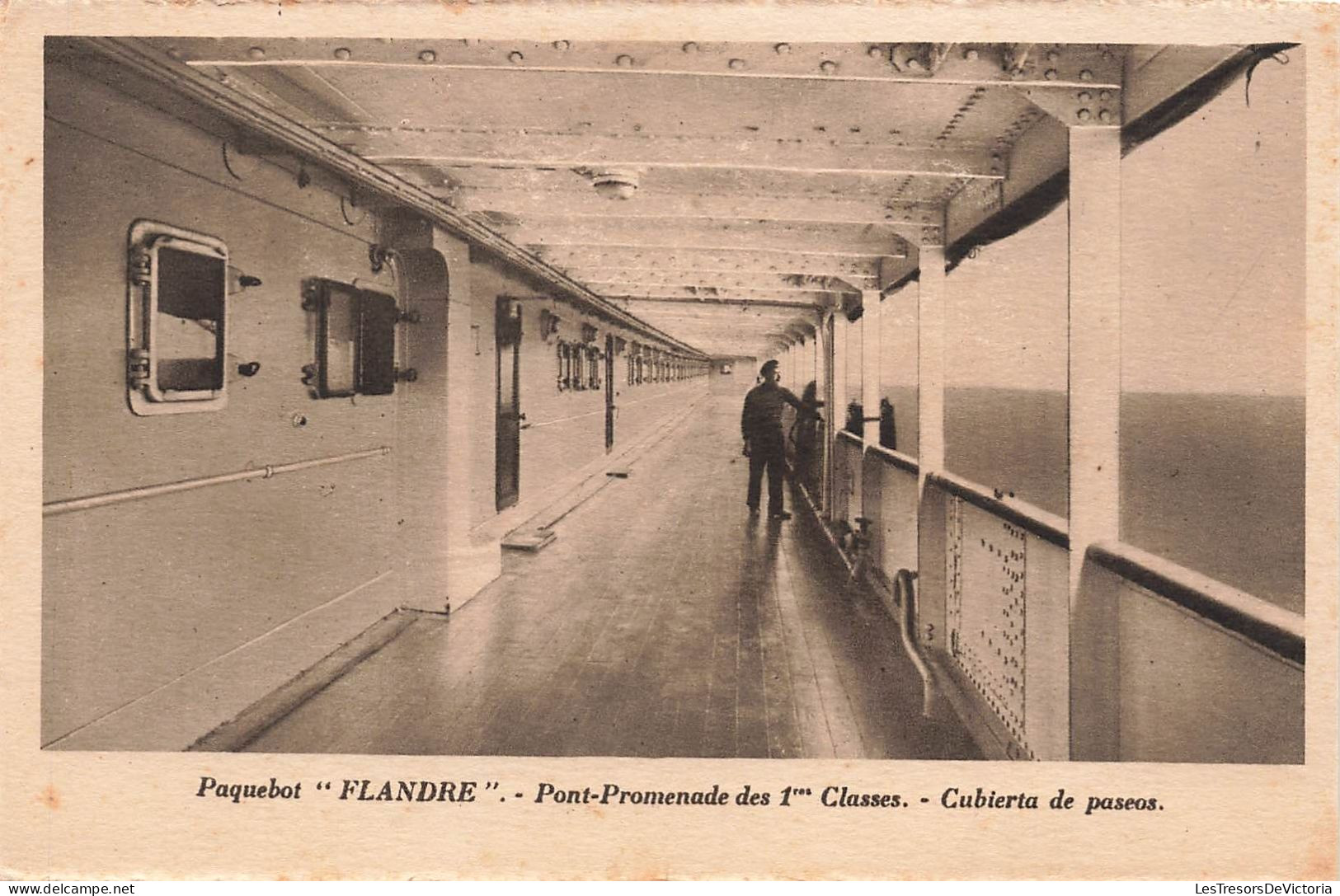 TRANSPORTS - Paquebot Flandre - Pont - Promenade Des 1res Classes - Carte Postale Ancienne - Steamers