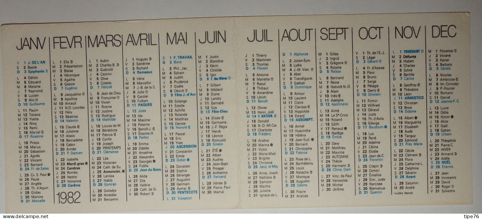 Petit Calendrier Poche 1982 Le Chinaillon Haute Savoie - Morsang Sur Orge Essonne - Formato Piccolo : 1981-90