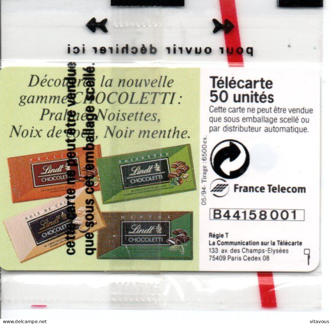 EN 703 LINDT Chocoletti 1 - Télécarte FRANCE 50 Unités  NSB Phonecard (salon 552) - 50 Unités   