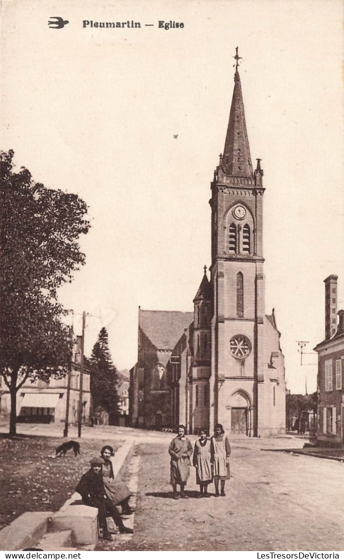 FRANCE - Pleumartin - Eglise - Fillettes - Carte Postale Ancienne - Pleumartin