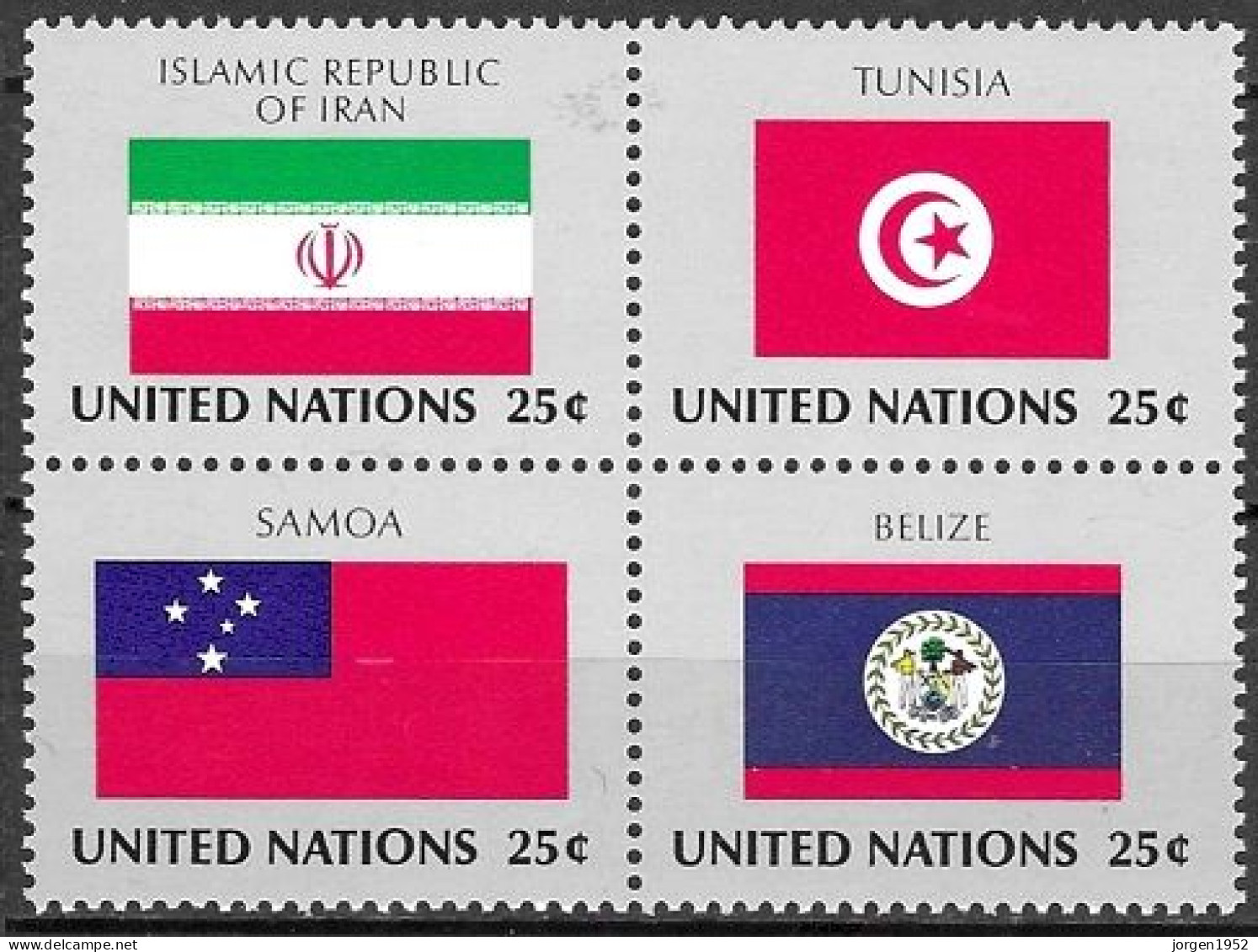 UNITED NATIONS # NEW YORK FROM 1988 STAMPWORLD 565-68** - Emisiones Comunes New York/Ginebra/Vienna