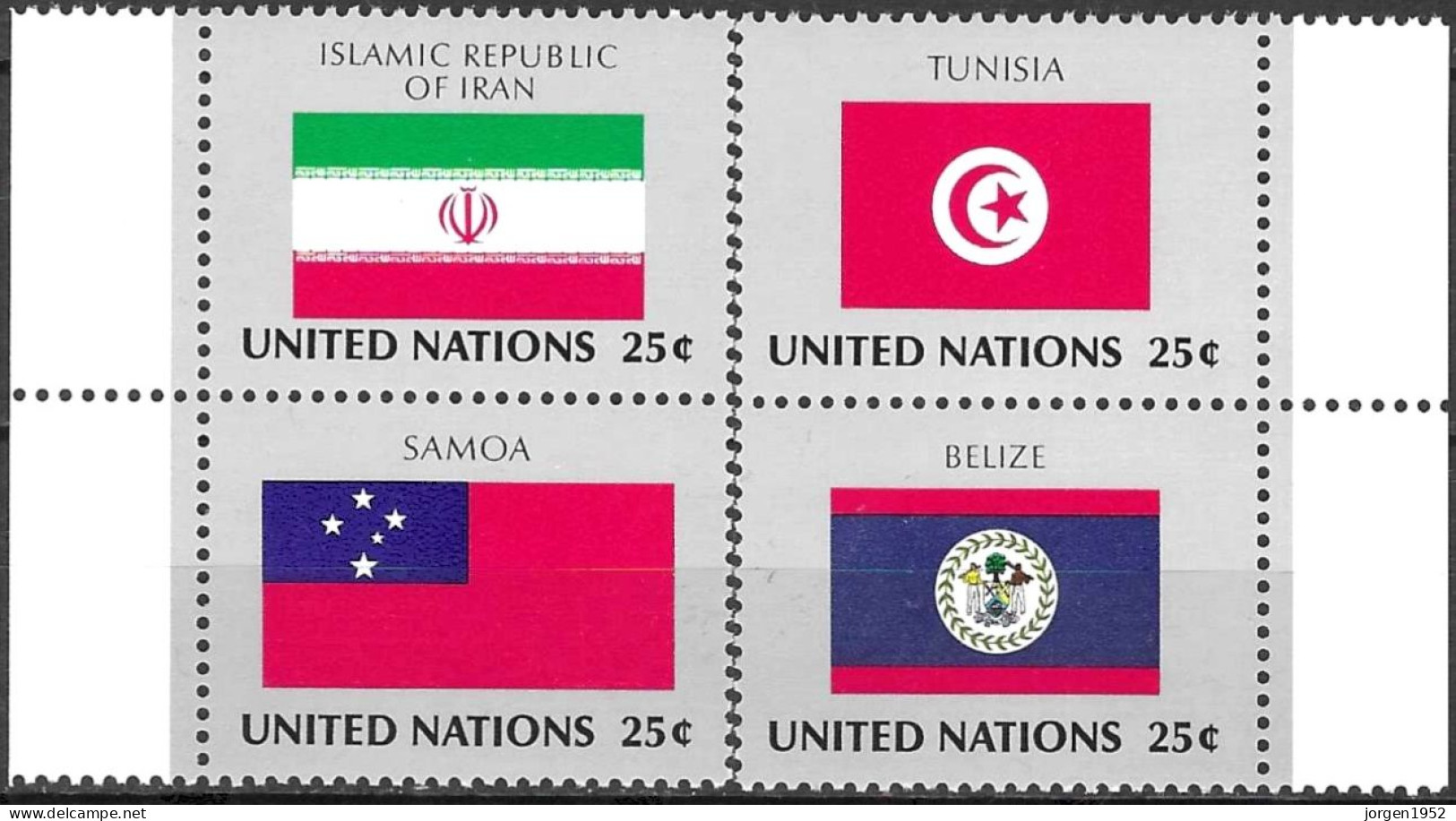 UNITED NATIONS # NEW YORK FROM 1988 STAMPWORLD 565-68** - Emisiones Comunes New York/Ginebra/Vienna