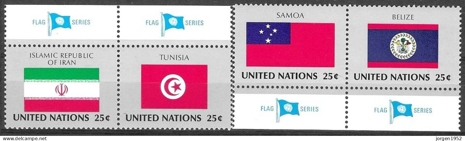 UNITED NATIONS # NEW YORK FROM 1988 STAMPWORLD 565-68** - Emisiones Comunes New York/Ginebra/Vienna