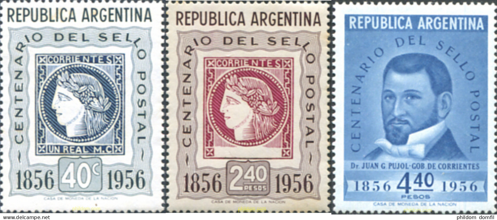 161254 MNH ARGENTINA 1956 100 ANIVERSARIO DEL PRIMER SELLO ARGENTINO - Nuevos