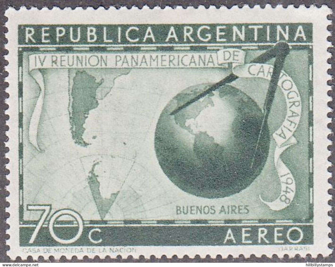 ARGENTINA  SCOTT NO C56   MINT HINGED  YEAR  1948 - Posta Aerea