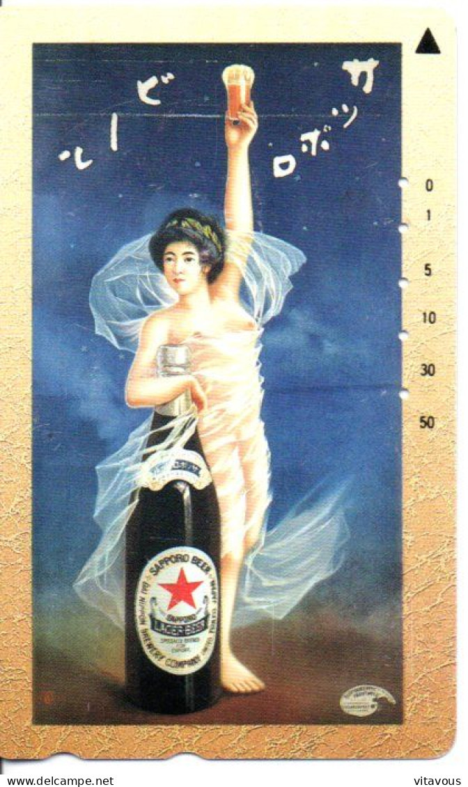 Femme Girl Bière Beer Télécarte Japon Phonecard Telefonkarte (G 990) - Levensmiddelen